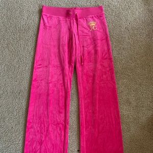 Juicy couture hot pink velour trackpants